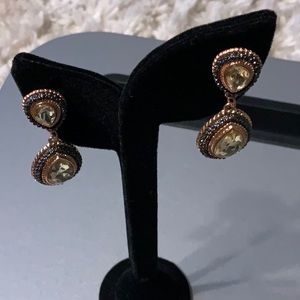 Rose Gold/Navy Blue with Rhinestone Center